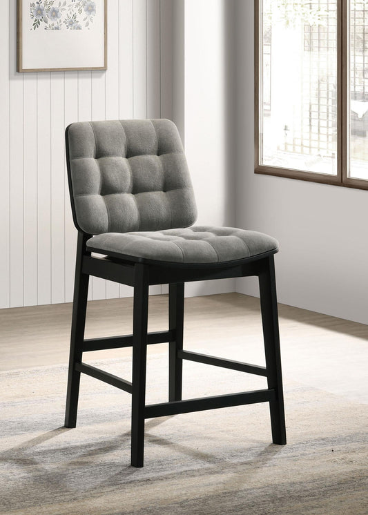 Redbridge Upholstered Counter Chair Grey and Black (Set of 2)