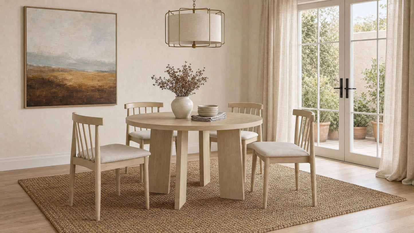 Strouse 5-piece Dining Set Wheat and Natural Oak