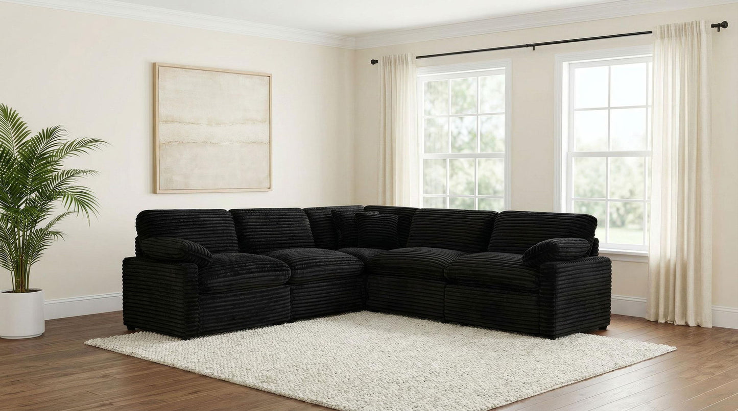 Collins 5-piece Modular Power Reclining Sectional Black