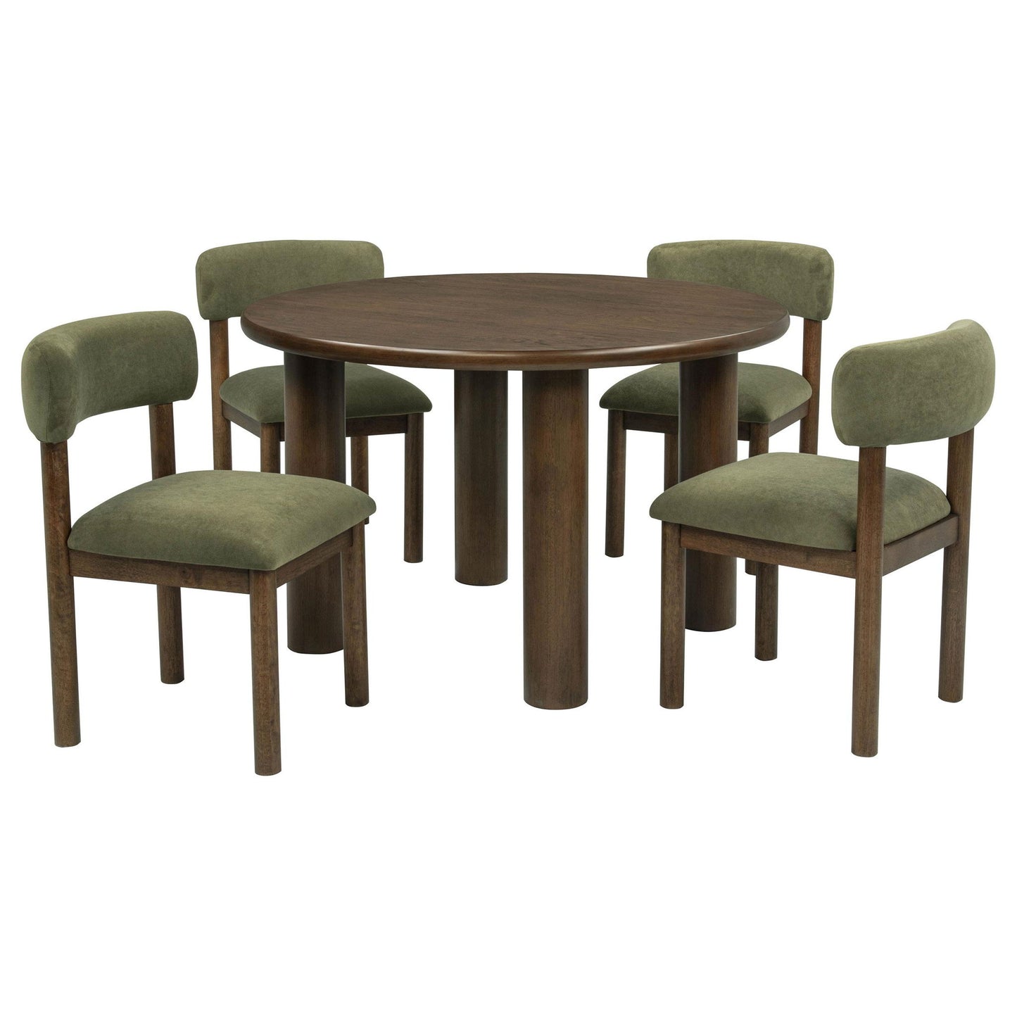Faulkner 5-piece 48-inch Round Dining Set Moss Green