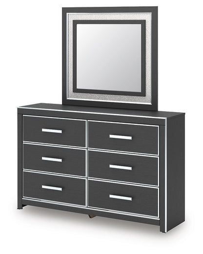 Zuraleus - 4 Pc. - Queen Upholstered Bed With Roll Slats, Dresser, Mirror And Nightstand - Black