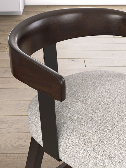 Haddigan - Upholstered Swivel Barstool (Set of 2) - Dark Brown