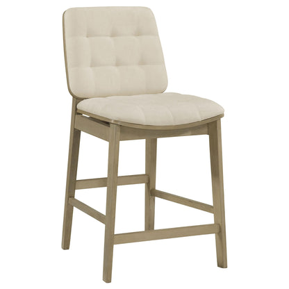 Redbridge Upholstered Counter Chair Cream and Natural Oak (Set of 2)