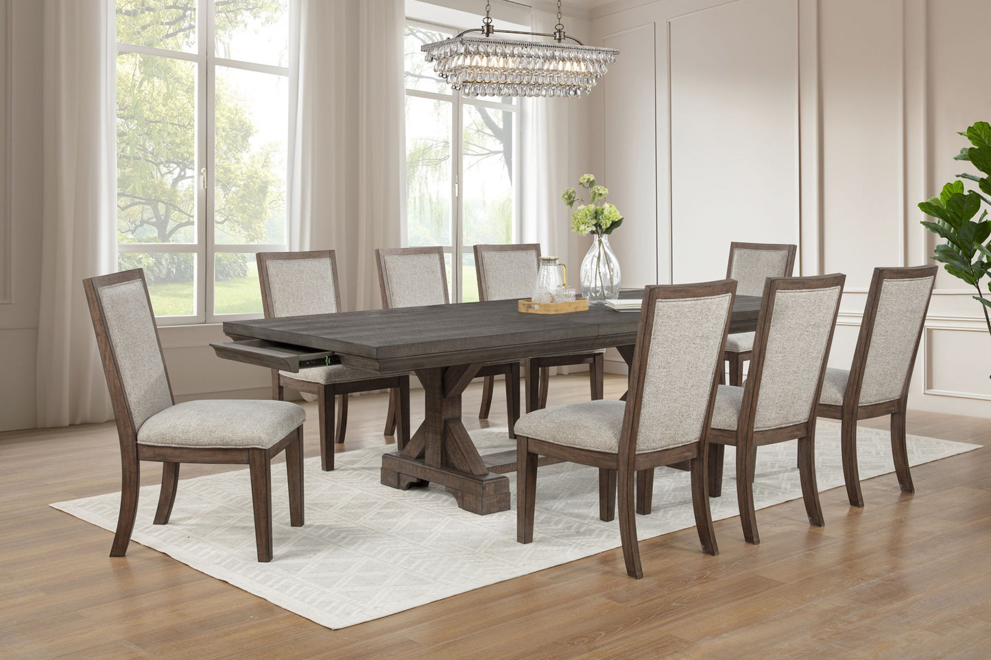 Augusta - Rectangle Dining Table - Rustic Brown