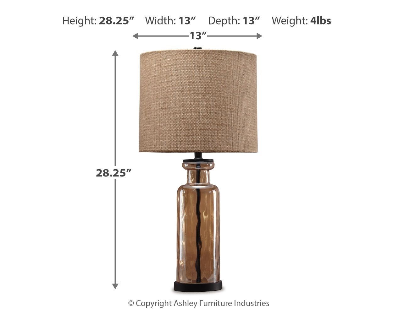 Laurentia - Glass Table Lamp  - Champagne