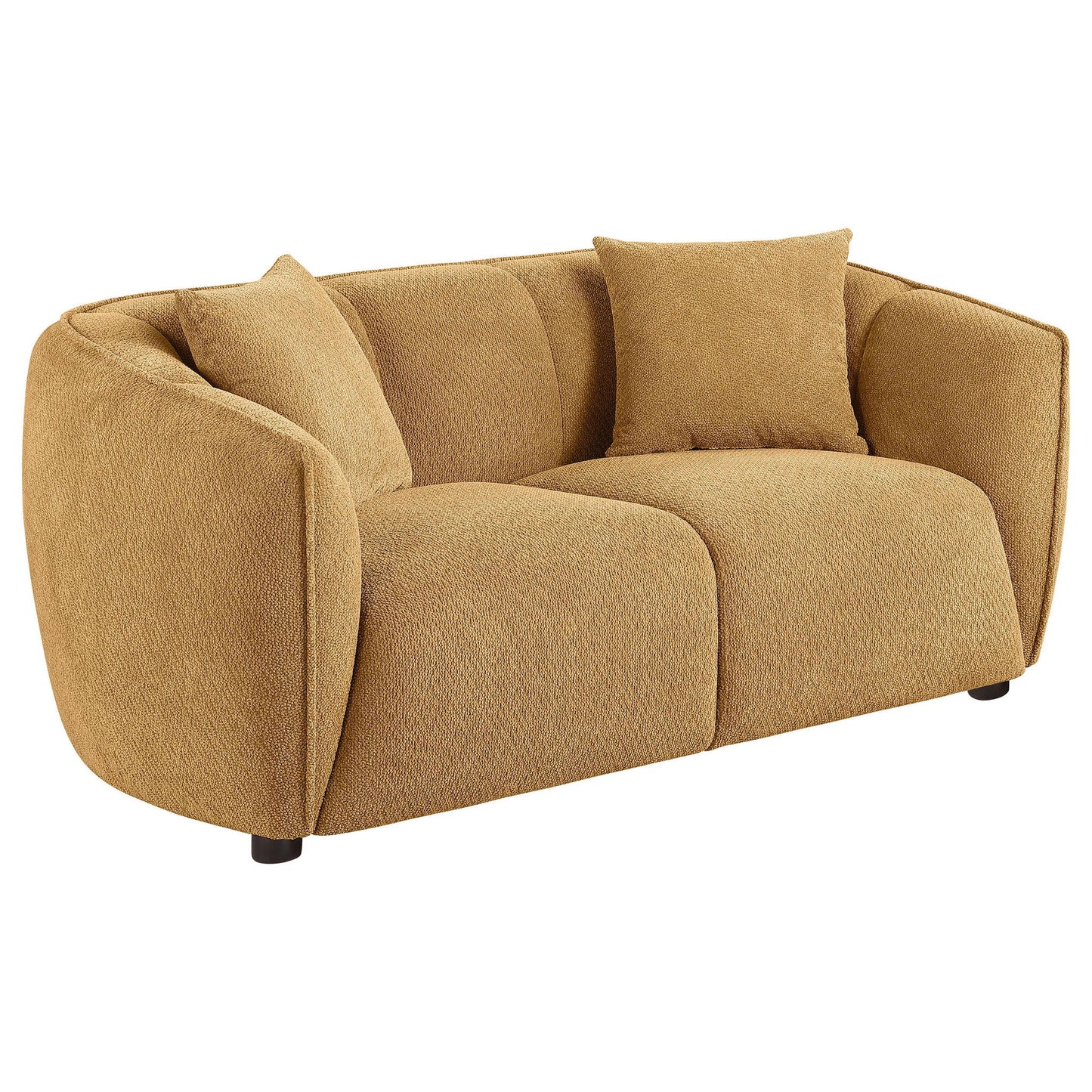 Aleisha Fabric Upholstered Loveseat Mustard Yellow