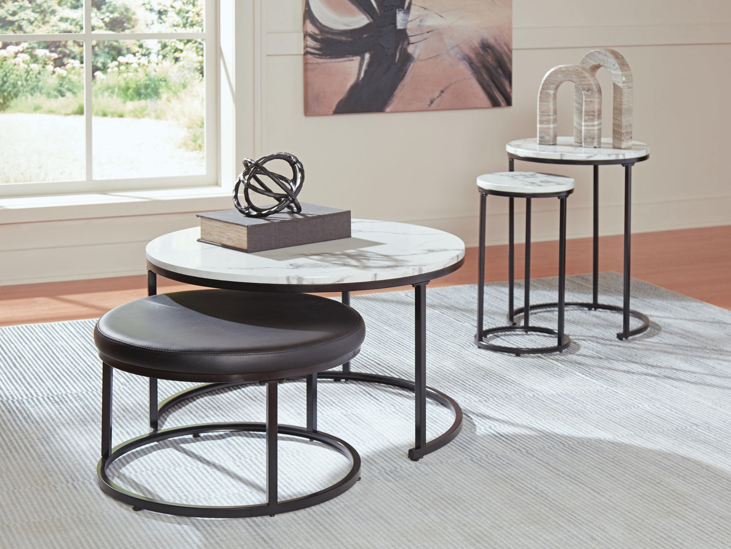 Jusmour - Occasional Nesting Table (Set of 4) - Black / White
