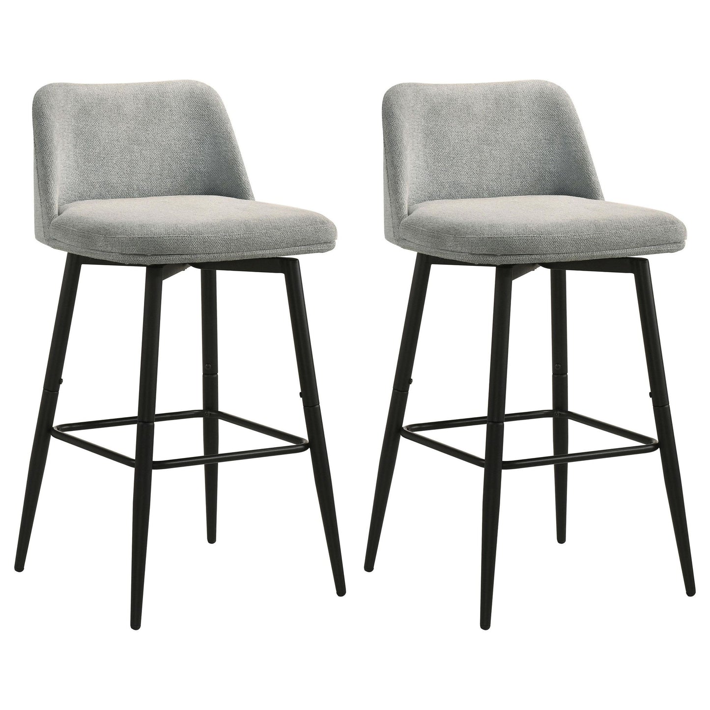 Mellor Fabric Upholstered Swivel Bar Chair Grey (Set of 2)
