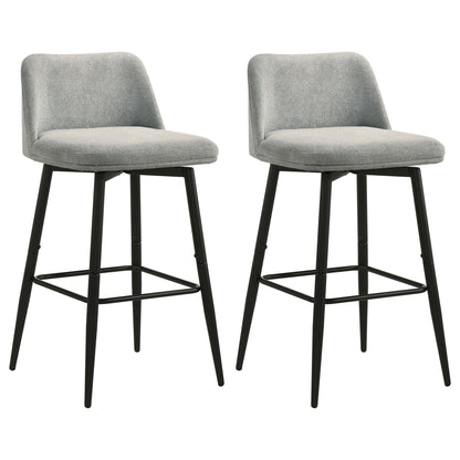Mellor Fabric Upholstered Swivel Bar Chair Grey (Set of 2)