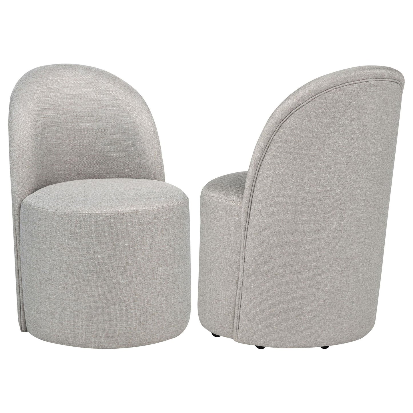 Aubrey Upholstered Barrel Dining Side Chair Beige (Set of 2)