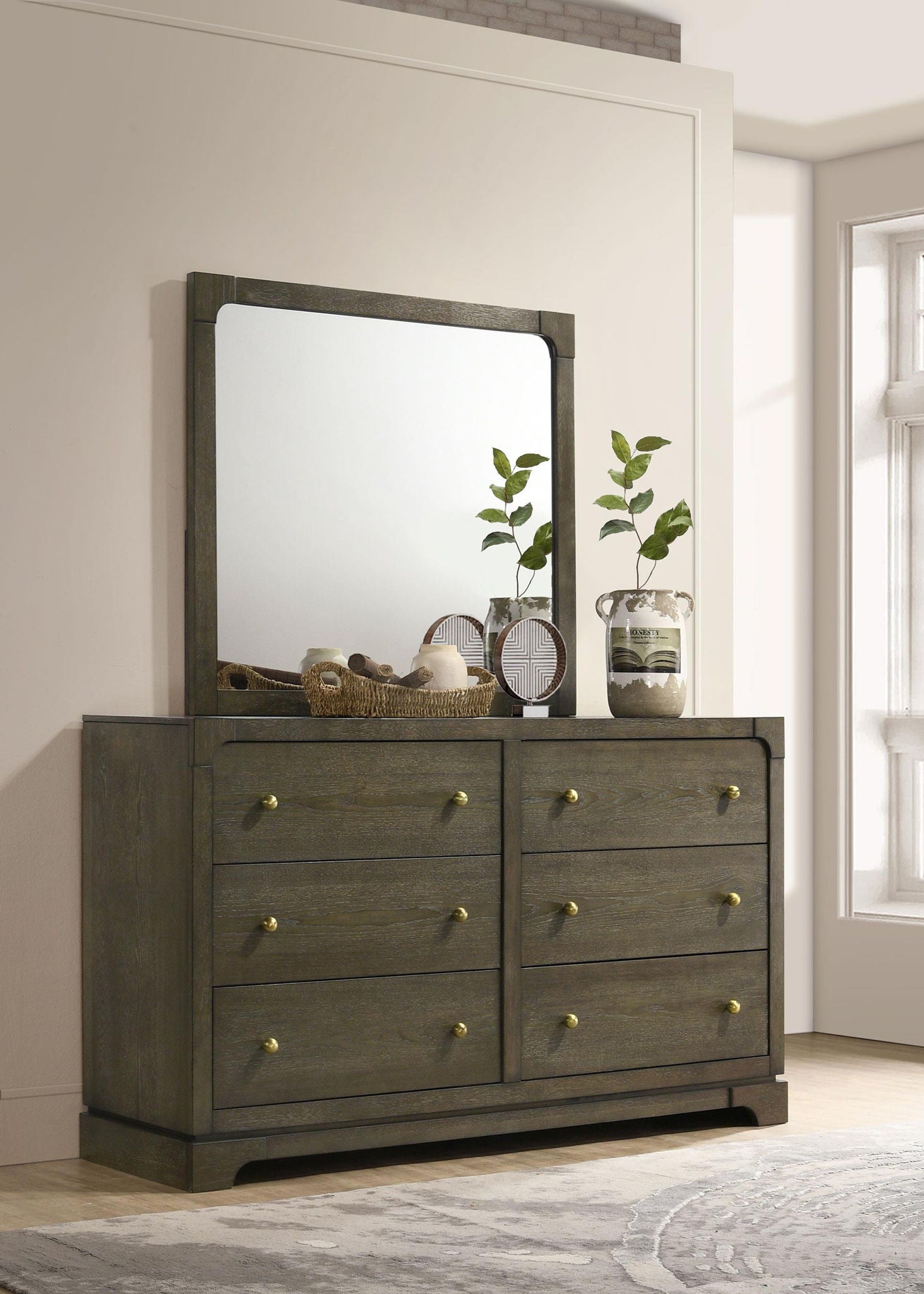 dresser with mirror dark brown Gran Park 6-drawer and Cocoa – Lancaster's Furniture to Go BFCMDAY1_30 Retro Floral Printing Summer 292 lbs Color:MIDNIGHT BLUE/BLACK