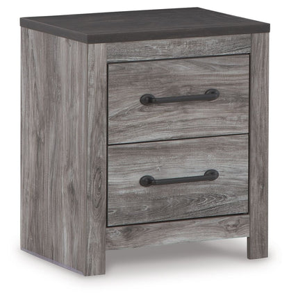 Bronyan - Two Drawer Night Stand - Dark Gray
