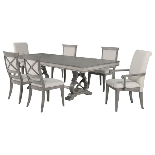Cresswell 7-piece 104-inch Extension Dining Set Weathered Taupe