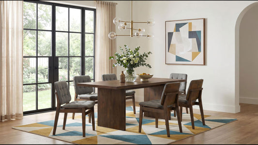 Decker 7-piece 82-inch Rectangular Dining Set Grey and Walnut