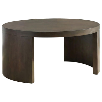 Sweeney 39-inch Round Wood Occasional Cocktail Coffee Table Dark Walnut