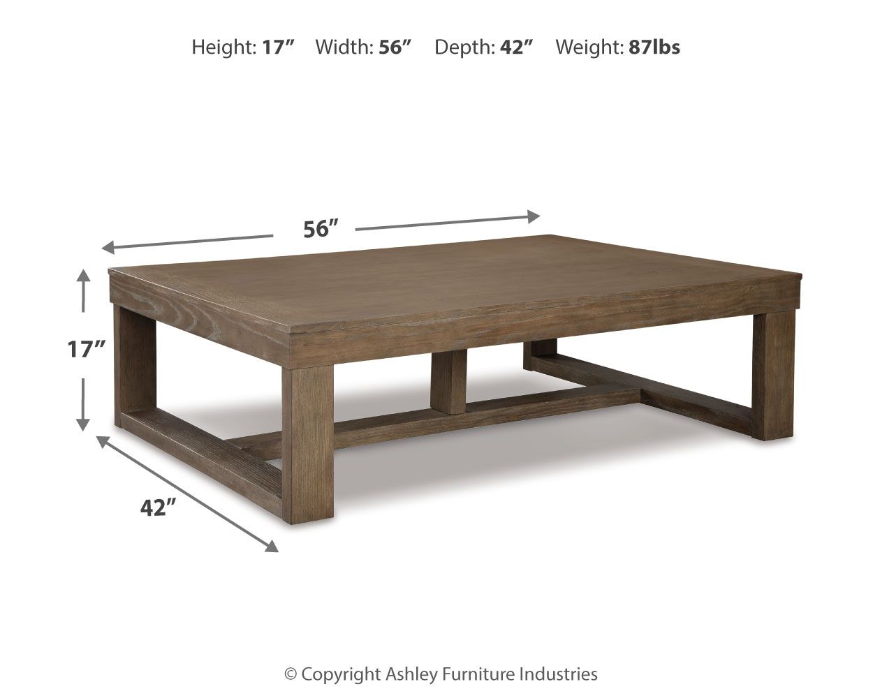 Cariton - Rectangular Cocktail Table - Gray