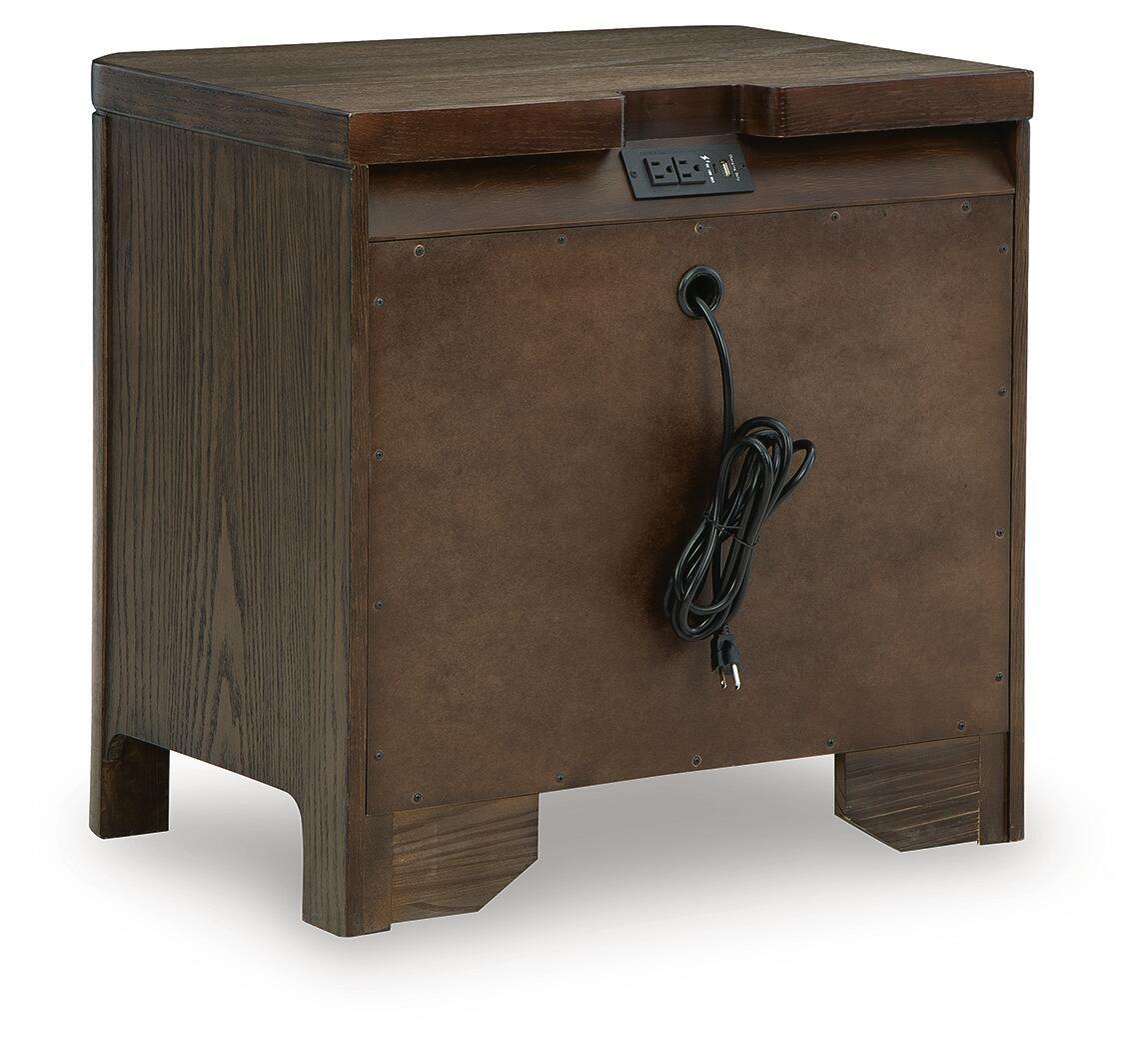 Radkin - Two Drawer Night Stand - Burnished Brown