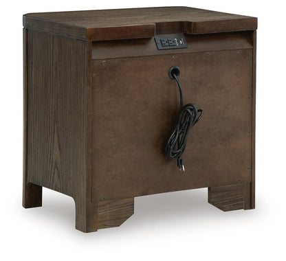Radkin - Two Drawer Night Stand - Burnished Brown