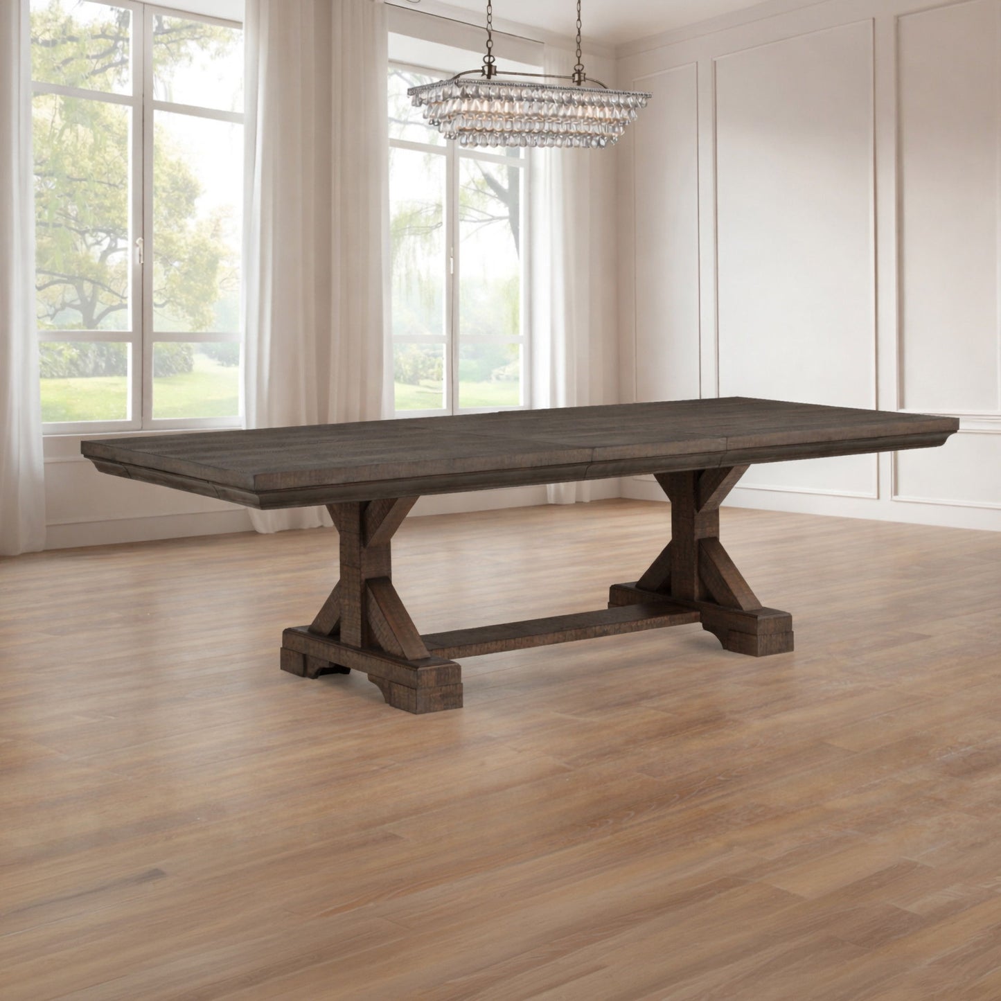 Augusta - Rectangle Dining Table - Rustic Brown