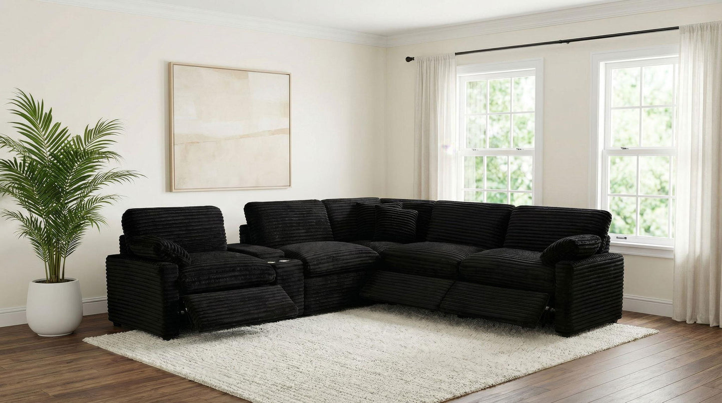 Collins 6-piece Modular Power Reclining Sectional Black