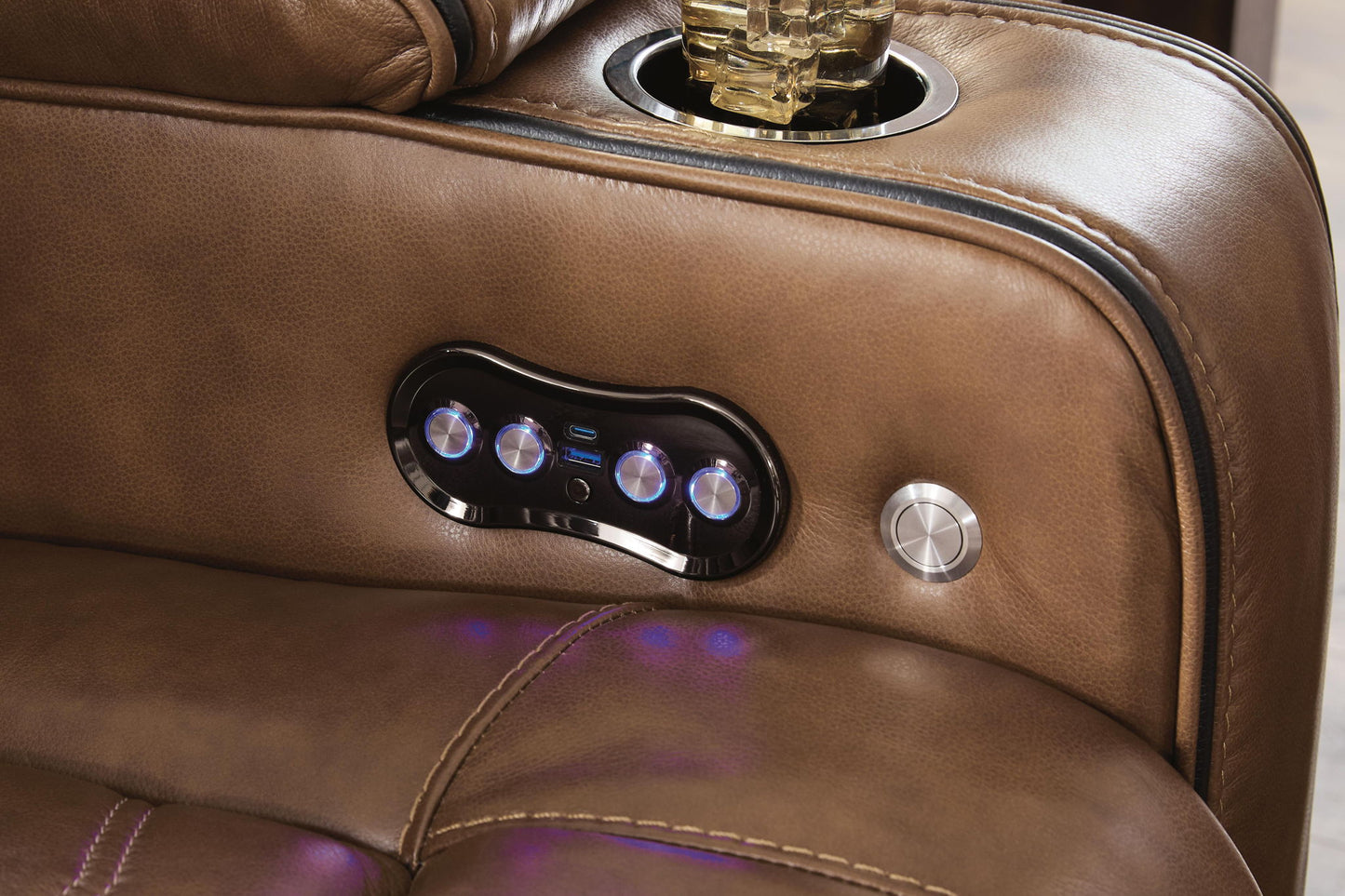 Gruaro - Power Recliner With Adjustable Headrest - Amber