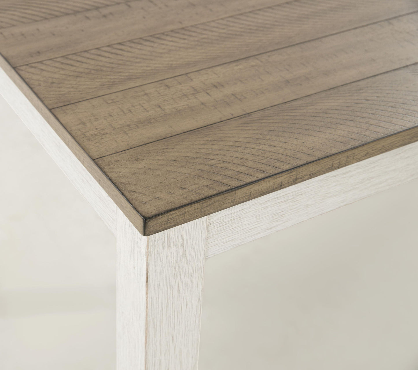 Skempton - Counter Height Dining Table and Bar Stools (Set of 7) - White / Light Brown