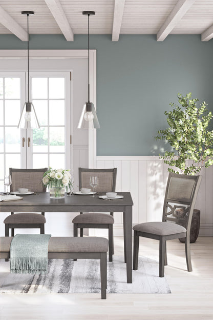 Wrenning - Dining Room Table Set (Set of 6) - Gray