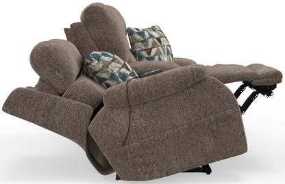 Joya - Power Headrest Power Lay Flat Reclining Console Loveseat With CR3 Heat/Massage/Lumbar/ZG