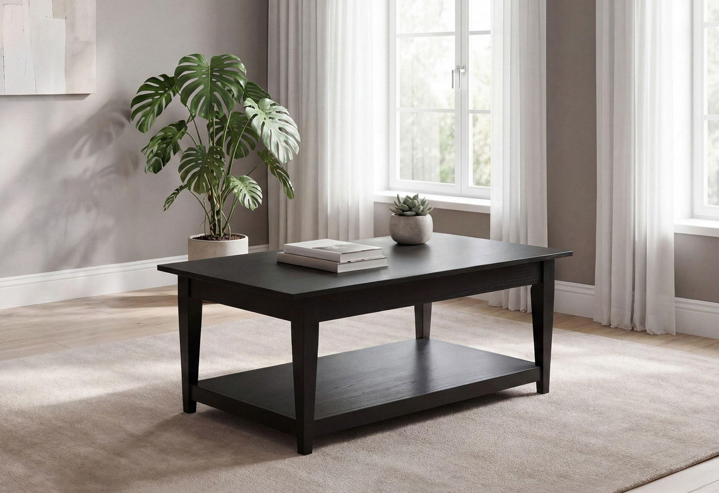 Lindenton Lift-Top Occasional Cocktail Coffee Table Black
