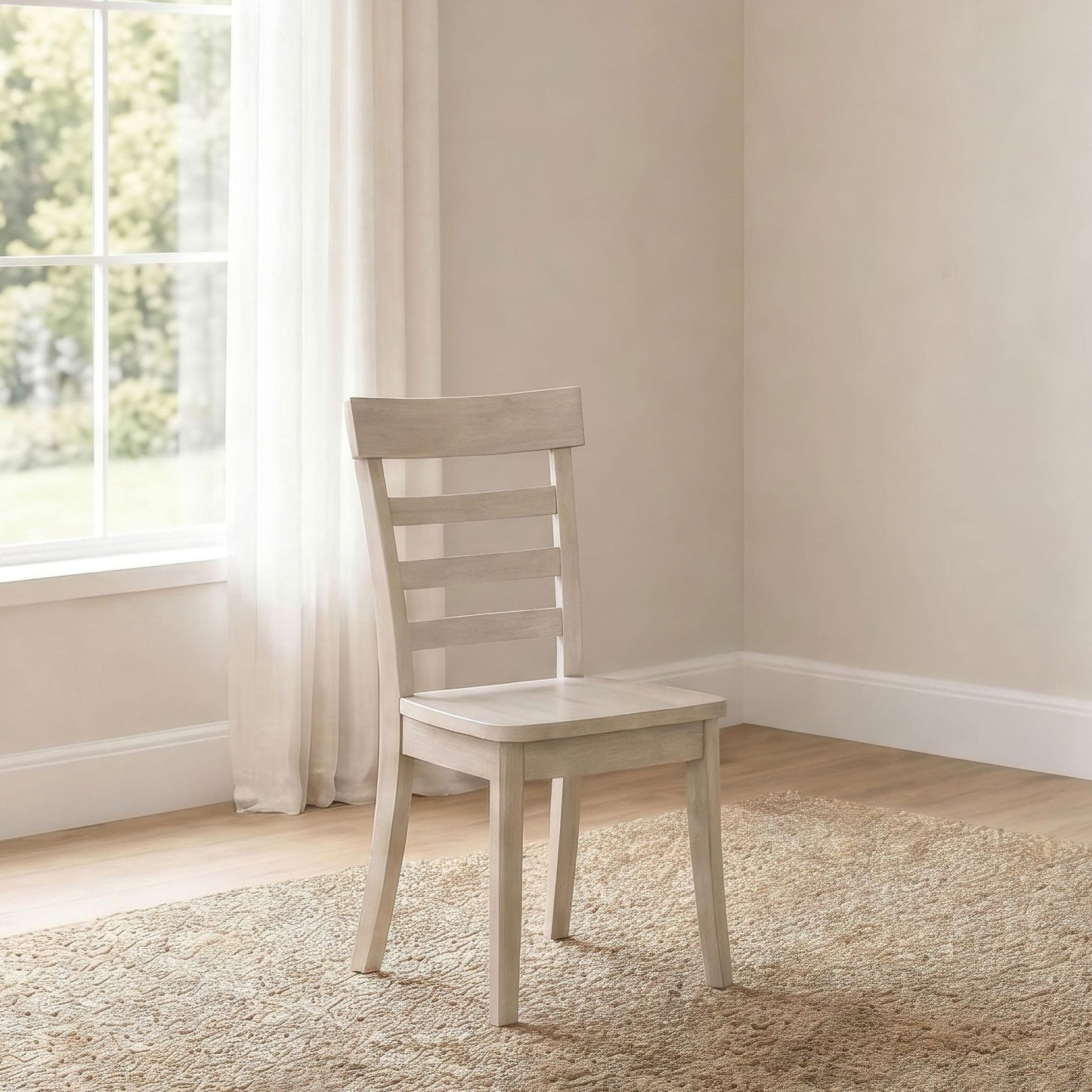 Orrison Ladder Back Dining Side Chair Linen (Set of 2)