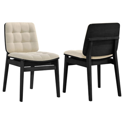 Redbridge Upholstered Side Chair Cream and Black (Set of 2)