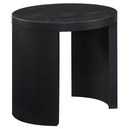 Sweeney 24-inch Round Wood Occasional Side End Table Black