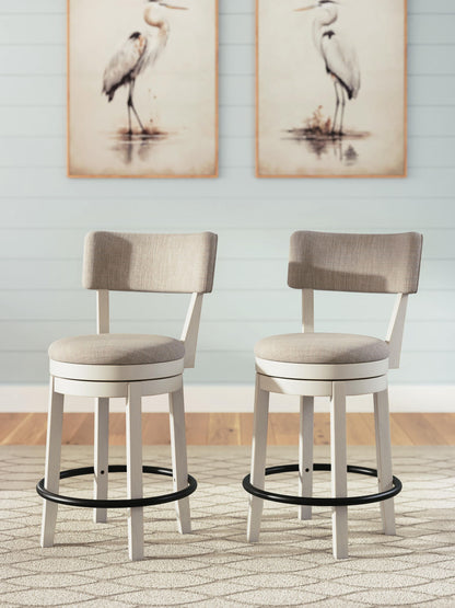 Robbinsdale - Upholstered Swivel Barstool (Set of 2) - Antique White