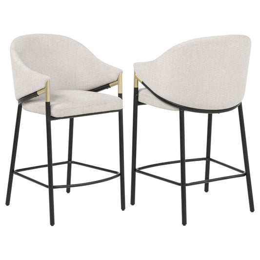 Chadwick Fabric Upholstered Counter Height Chair Beige (Set of 2)