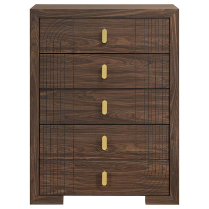 Etienne 5-drawer Bedroom Chest of Drawers Walnut