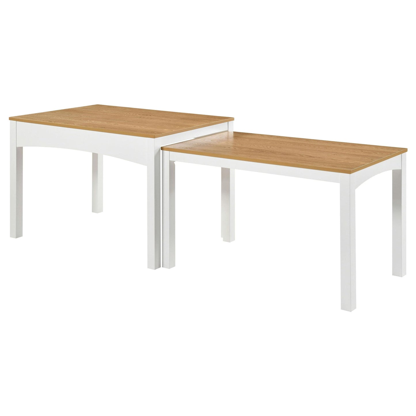 Sykes 47-inch 2-piece Nesting Dining Table Natural and White