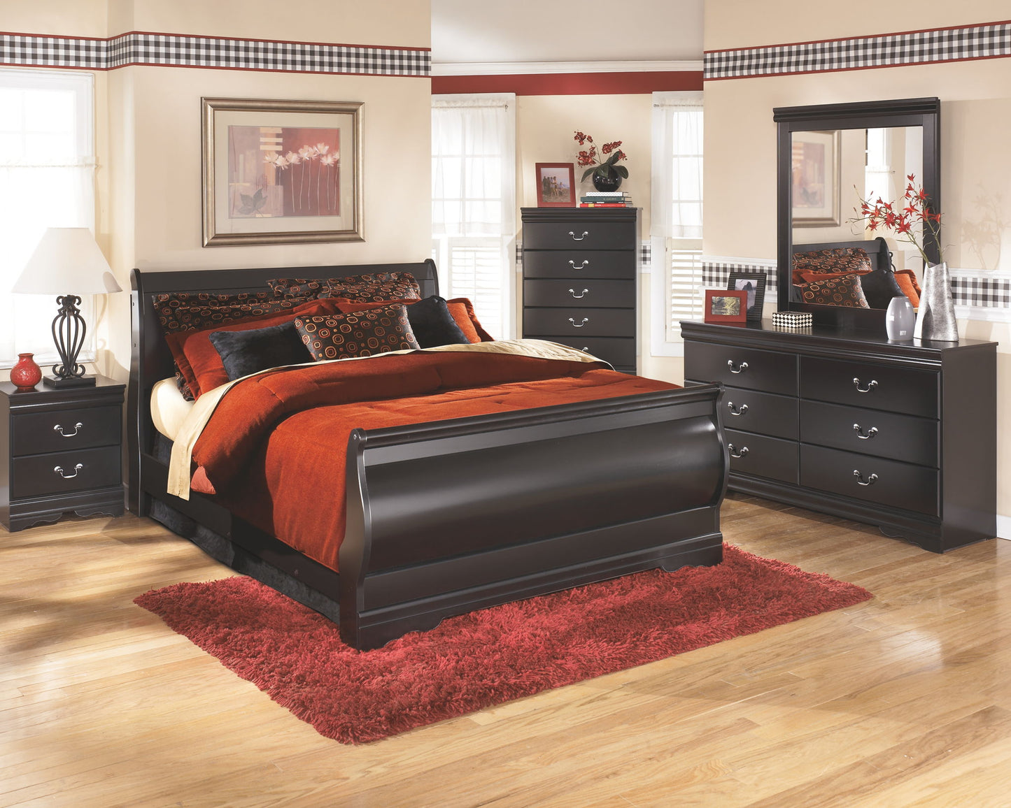 Huey Vineyard - Two Drawer Night Stand - Black