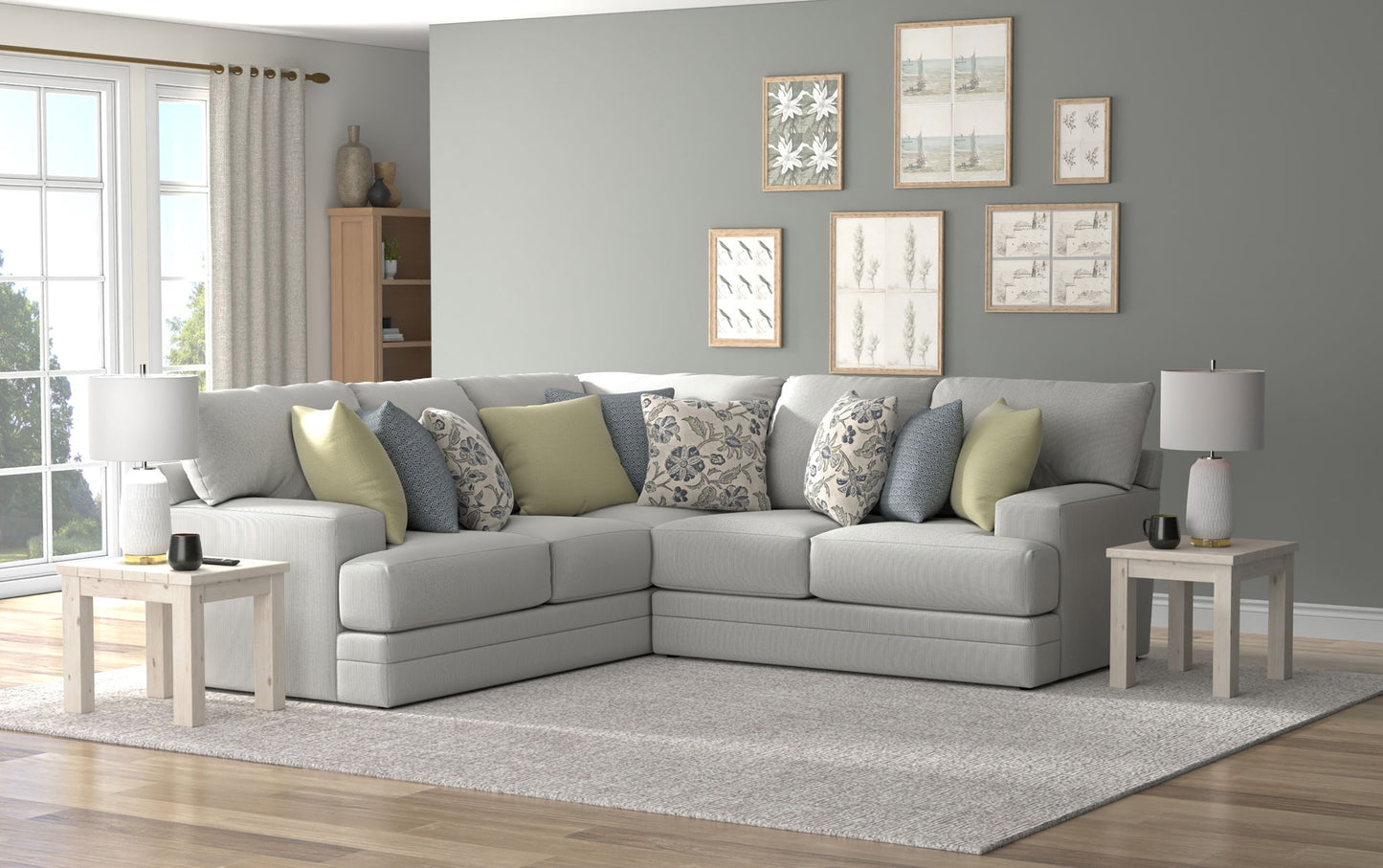 Stockbridge - Sectional With Comfort Coil Seating And 9 Accent Pillows Included