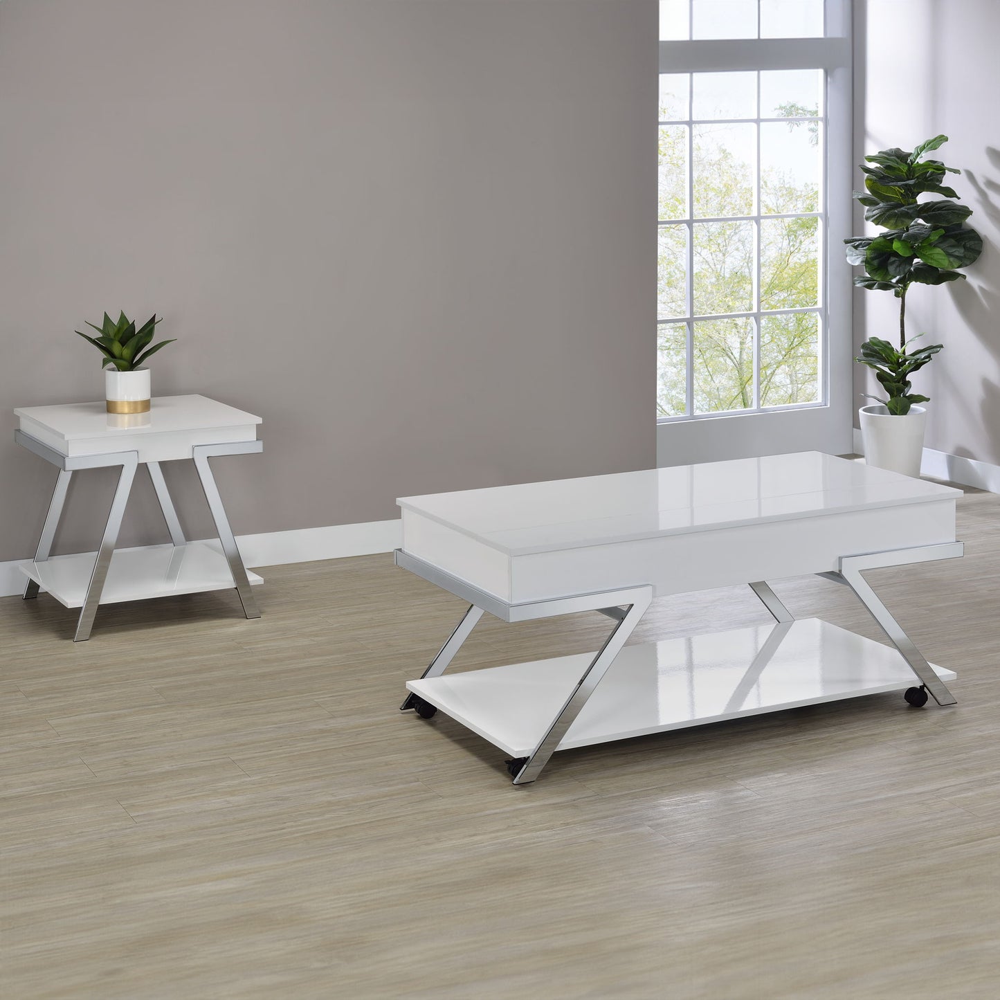 Zena - End Table - White