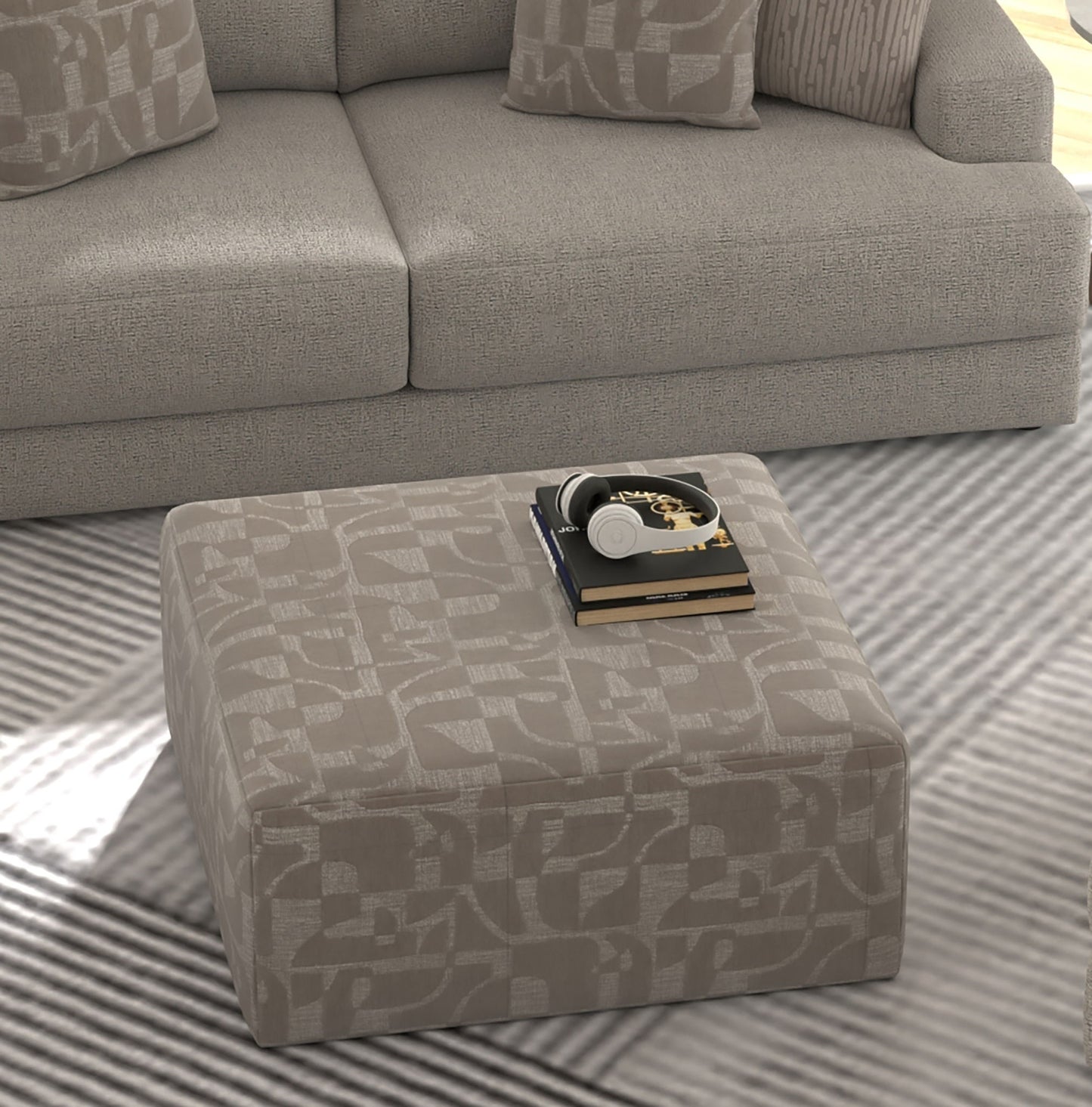 Zeke - Cocktail Ottoman - Cloud