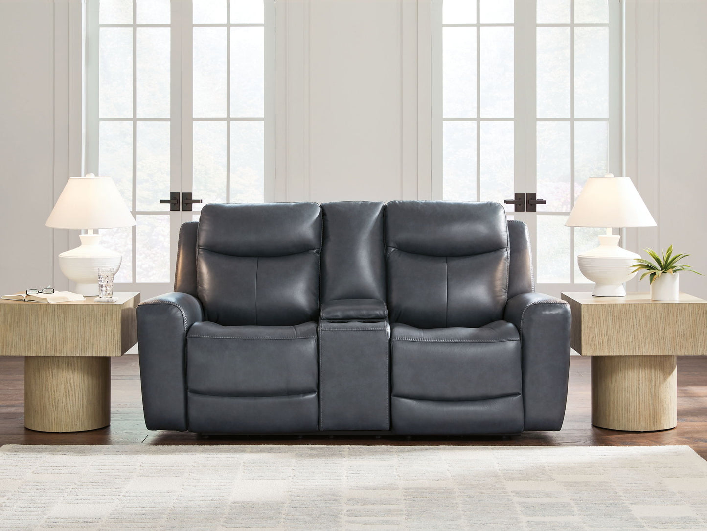 Bexhurst - Power Reclining Loveseat With Console / Adjustable Headrest