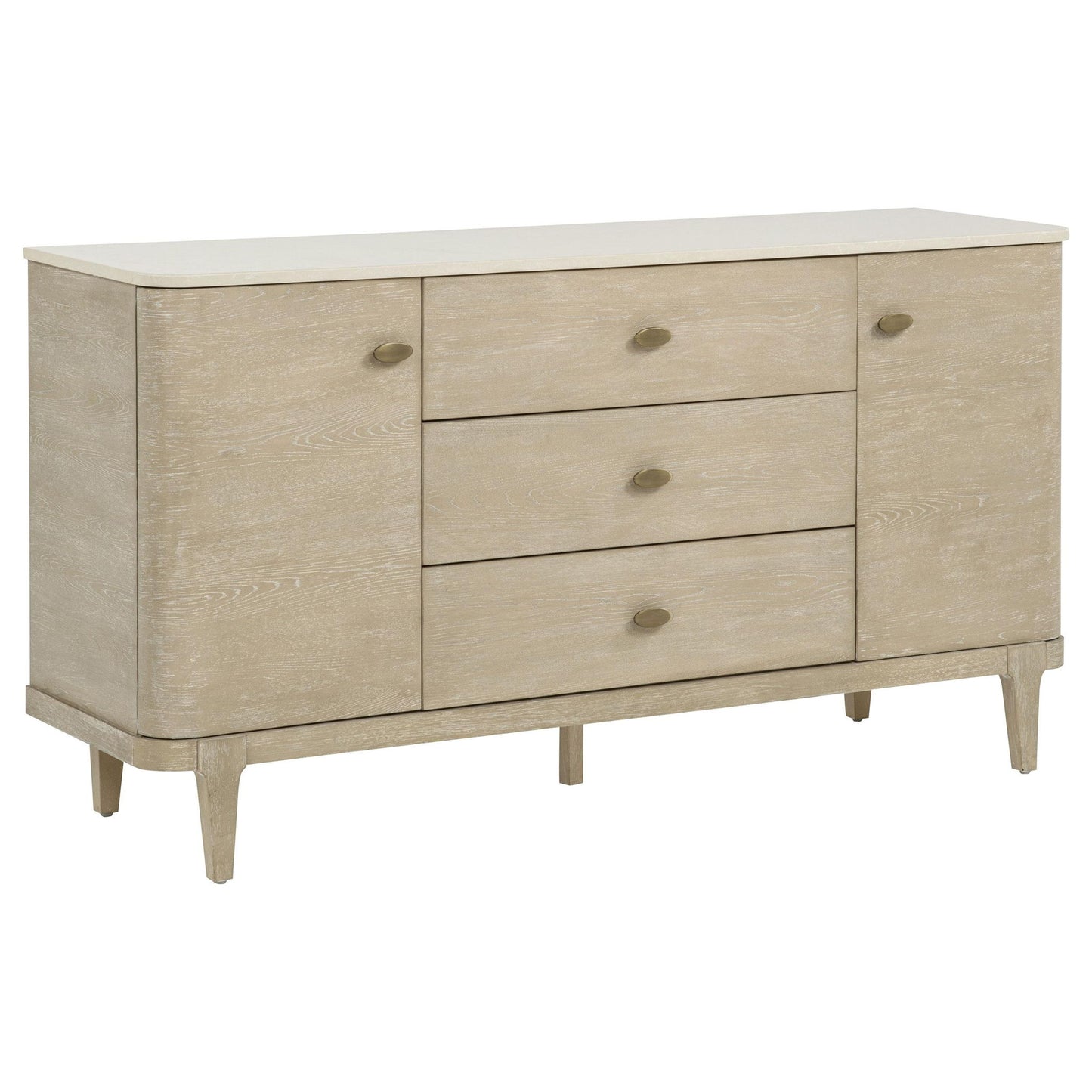 Lucaire 2-door 3-drawer Cultured Marble Top Sideboard Sandstone