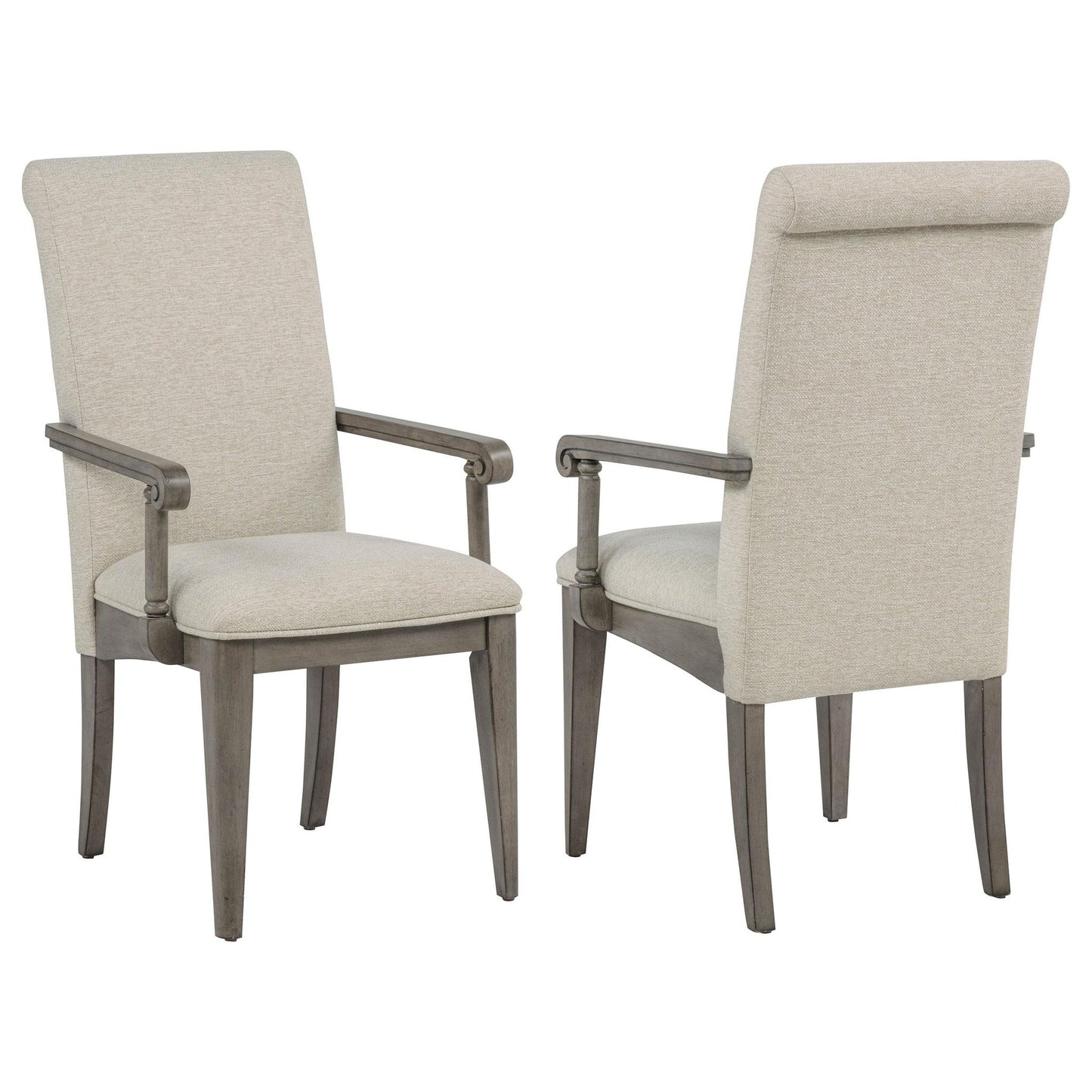 Cresswell Upholstered Dining Arm Chair Tan (Set of 2)