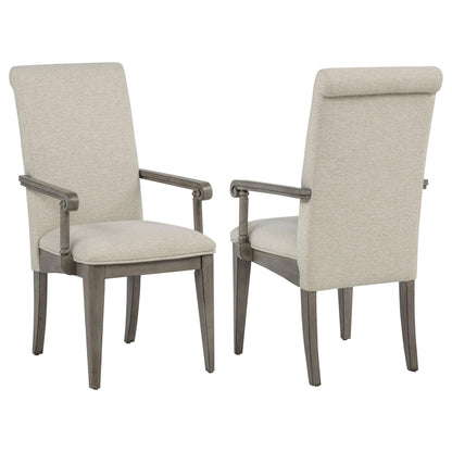 Cresswell Upholstered Dining Arm Chair Tan (Set of 2)