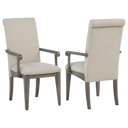 Cresswell Upholstered Dining Arm Chair Tan (Set of 2)