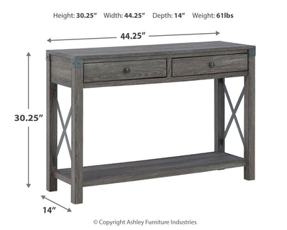 Freedan - Console Sofa Table - Grayish Brown