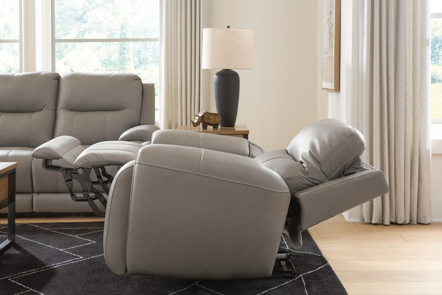 Real Moments - Power Reclining Loveseat With Audio Seating - Ash