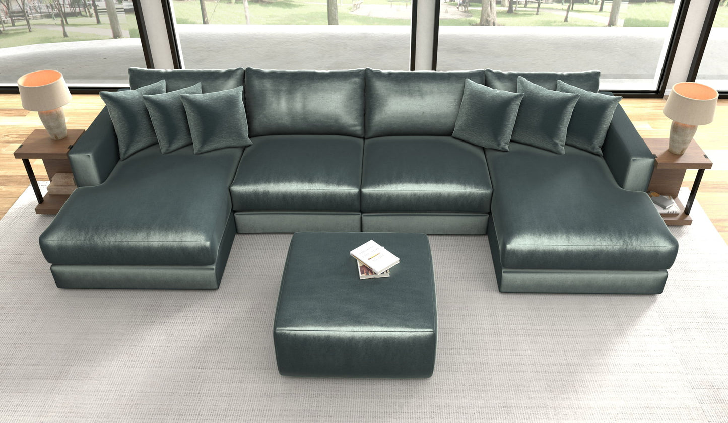 Remington - Modular Sofa And Cocktail Ottoman - Pine