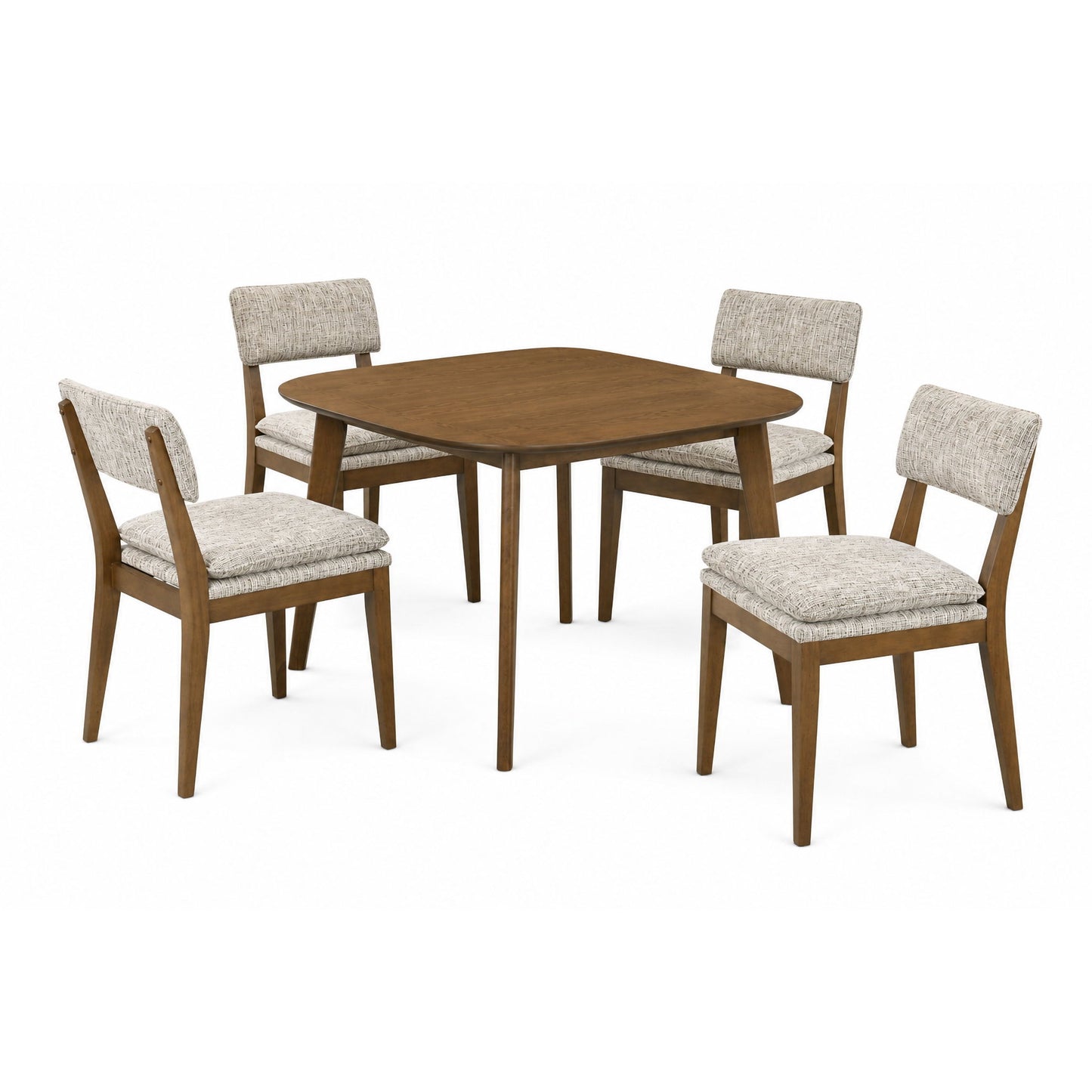 Miller - 39" Square Dining Table With 4 Side Chairs - Walnut