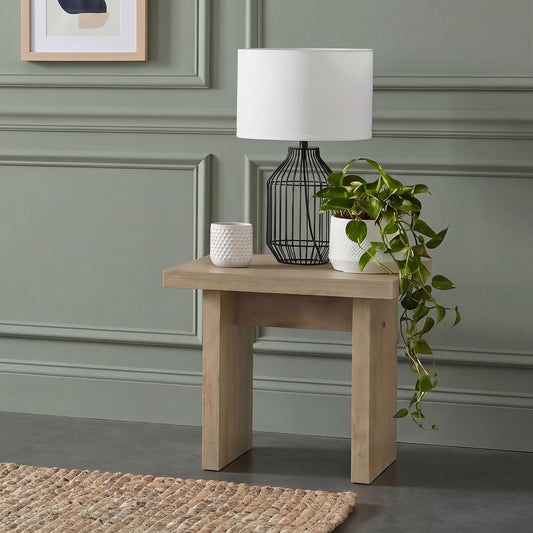 Decker Square Occasional Side End Table Natural Oak